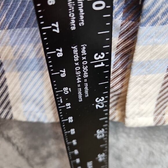 Turnbury Men's shirt sz L 34 blue beige plaid button down casual - Picture 4 of 11